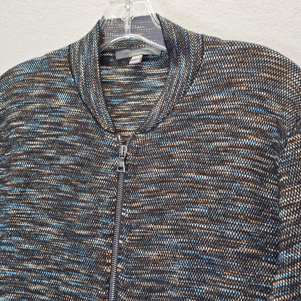 John Varvatos Collection Men's Sylvan Baseball Jacket Space Dyed Blue Topaz M - Picture 10 of 16